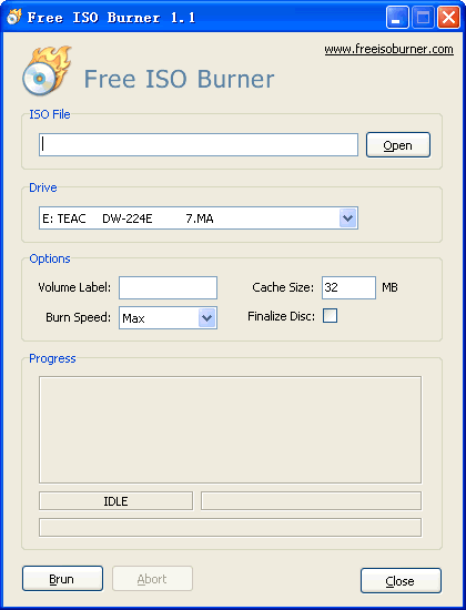 Free ISO Burner 1.2 screenshot